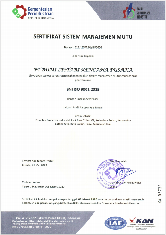 Sistem Manajemen Mutu ISO 9001:2015 oleh BSI